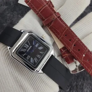 Black dial black belt with extra brown leather belt