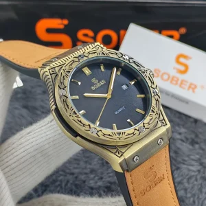 Sober 1140 - black dial brown belt